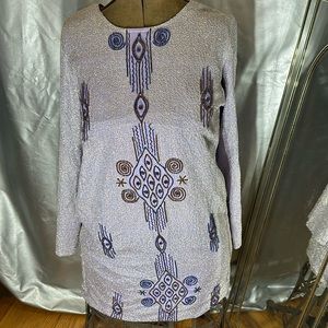 sister.max beaded blue and silver dress